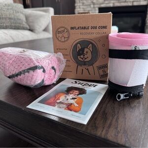 BRAND NEW Small Pink Inflatable Dog Cone Recovery Collar